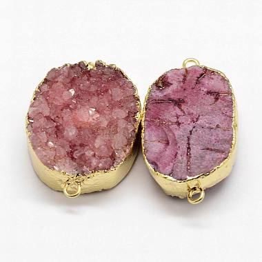 Electroplated Natural & Dyed Druzy Agate Links connectors(G-N0168-018D)-2