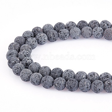 Unwaxed Natural Lava Rock Bead Strands(G-F309-8mm)-4