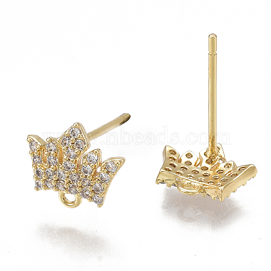 Brass Stud Earring Findings(KK-T038-471G)-2