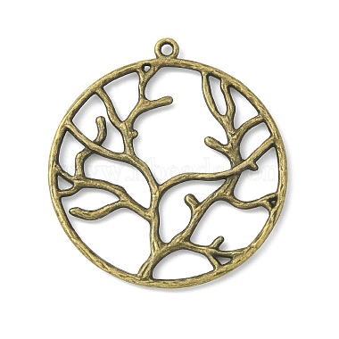 Alloy Metal Tree of Life Pendants(PALLOY-20320-AB-NR)-2