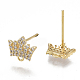 Brass Stud Earring Findings(KK-T038-471G)-2