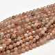 Faceted Natural Multi-Moonstone Round Bead Strands(G-F266-22-6mm)-2