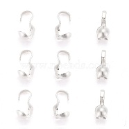 Silver Color Plated Iron Bead Tips, Calotte Ends, Clamshell Knot Cover, 9x3mm, Hole: 1.5mm, about 240pcs/20g(X-E038-S)