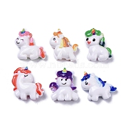 Opaque Cute Animal Resin Decoden Cabochons, Mixed Color, Horse, 7.5x13x7mm(RESI-B024-02F)