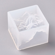 Silicone Molds, Resin Casting Molds, For UV Resin, Epoxy Resin Jewelry Making, Mountain, White, 53.5x54x39mm, Inner Diameter: 50x50mm(DIY-WH0079-65)