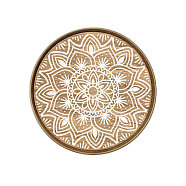 Wood Tray, Jewelry Plate, Flat Round with Flower, Flower, 300mm(AJEW-WH0416-002)
