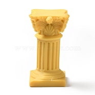 Resin Imitation Marble Pillars, Home Diaplay Decorations, Photography Props, Gold, 37x36x67mm(DJEW-H007-01B)