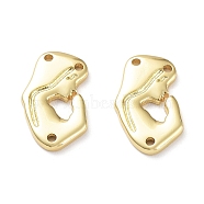 Rack Plating Eco-Friendly Brass Connector Charms, Long-Lasting Plated, Lead Free & Cadmium Free, Women, Real 18K Gold Plated, 16x10x1.5mm, Hole: 1mm(KK-Z036-04G)
