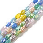 Electroplate Glass Beads Strands, AB Color Plated, Faceted, Teardrop, Colorful, 6.5x4.5x3.5mm, Hole: 0.7mm, about 65pcs/strand, 16.14''(41cm)(GLAA-Q098-C01-01)