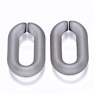 Transparent Acrylic Linking Rings, Quick Link Connectors, for Cable Chains Making, Frosted, Oval, Dark Gray, 31x19.5x5.5mm, Inner Diameter: 19.5x7.5mm(OACR-S036-006A-K07)