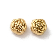 304 Stainless Steel Beads, Flower, Real 18K Gold Plated, 6x4.5mm, Hole: 1.2mm(STAS-I203-25G)