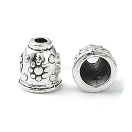 Apetalous Alloy Bead Caps, Tibetan Style, Cadmium Free & Lead Free, Antique Silver, 11x10mm, Hole: 3~8mm(X-TIBEB-0672-AS-RS)