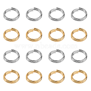 304 Stainless Steel Split Rings, Double Loops Jump Rings, Golden & Stainless Steel Color, 5x1mm, Inner Diameter: 3.8mm, Single Wire: 0.5mm, 2 colors, 100pcs/color, 200pcs(STAS-UN0006-03)