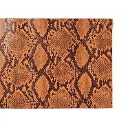 Snakeskin Pattern PU Leather Fabric, for DIY Crafts, Peru, 136x21.4x0.1cm(DIY-XCP0002-54A)