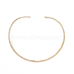 Vacuum Plating 304 Stainless Steel Textured Wire Necklace Making, Rigid Necklaces, Minimalist Choker, Cuff Collar, Golden, 0.4cm, Inner Diameter: 5-3/8 inch(13.78cm)(STAS-B036-04G)