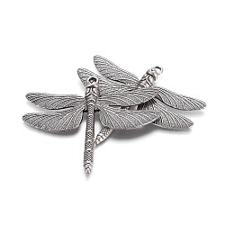 Tibetan Style Alloy Big Pendants, Dragonfly, Lead Free & Nickel Free & Cadmium Free, Thailand Sterling Silver Plated, 63.5x72x5.5mm, Hole: 3.5mm(TIBE-S302-01TAS-NR)