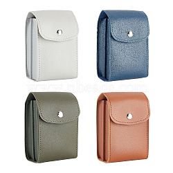 AHADERMAKER 4Pcs 4 Colors Imitation Leather Digital Accesories Storage Bags, Portable Travel Pouch with Snap Button for Data Line, Power Supply Storage, Mixed Color, 15.5x10.1x0.8cm, 1pc/color(AJEW-GA0005-34)