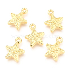 Alloy Pendants, Long-Lasting Plated, with Jump Ring, Star, Real 18K Gold Plated, 15.5x12x2.5mm, Hole: 1.6mm(PALLOY-B024-40G)
