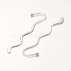 Alloy Wavy Bookmarks, Lead Free & Cadmium Free, Silver Color Plated, Size: about 86mm long, 24mm wide, 1mm thick, Hole: 2.5mm(X-PALLOY-17-S-LF-1)