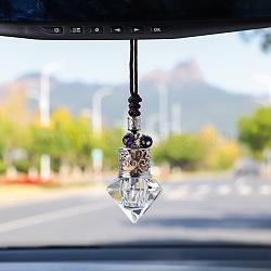 Glass Perfume Pendant Decoration, for Car Decoration, Purple, Packing: 60x60x60mm(PW-WG36169-01)