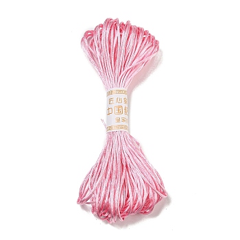 Polyester Embroidery Floss, Cross Stitch Threads, Pearl Pink, 1.5mm, 20m/bundle