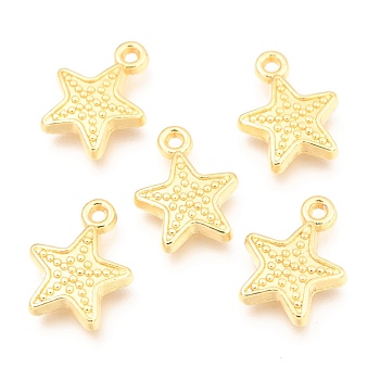 Alloy Pendants, Long-Lasting Plated, with Jump Ring, Star, Real 18K Gold Plated, 15.5x12x2.5mm, Hole: 1.6mm