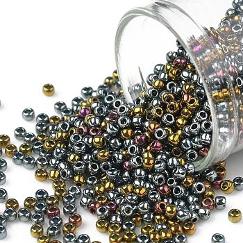TOHO Round Seed Beads, Japanese Seed Beads, (721) Galvanized Blue Gold, 11/0, 2.2mm, Hole: 0.8mm, about 1110pcs/10g