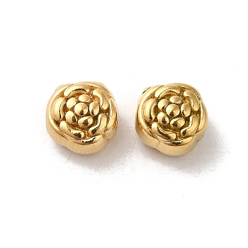 304 Stainless Steel Beads, Flower, Real 18K Gold Plated, 6x4.5mm, Hole: 1.2mm