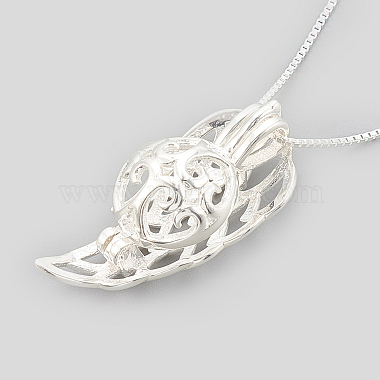 925 Sterling Silver Cage Pendant Necklaces(NJEW-S415-06)-2