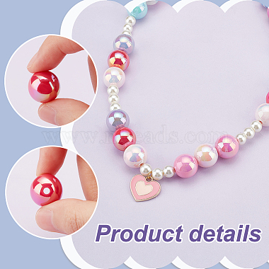 Elite 70Pcs 7 Styles UV Plating Opaque Acrylic Beads(MACR-PH0001-63)-4