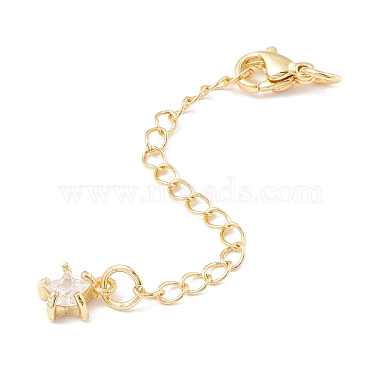 Golden Clear Brass+Cubic Zirconia Chain Extender