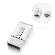 Smooth 304 Stainless Steel Rectangle Bayonet Clasps, Bright Effect, Stainless Steel Color, 23x12x6mm, Hole: 10x3mm(STAS-E089-62C)