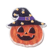 Opaque One-sided Printed Acrylic Pendants, for Halloween, Coral, 40x39.5x2mm, Hole: 2mm(MACR-D070-01G)