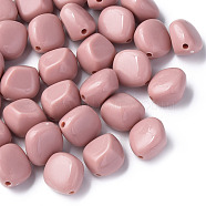 Opaque Acrylic Beads, Nuggets, Pink, 15.5x14x11mm, Hole: 1.8mm, about 380pcs/500g(MACR-S373-137-A14)
