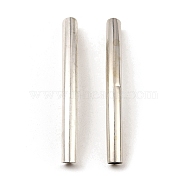 Brass Tube Beads, Curved Tube, Platinum, 49.5x5mm, Hole: 4mm(KK-D040-05P)