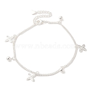 304 Stainless Steel Charm Bracelets, Curb Chain Bracelets, Leaf, 8-3/4 inch(22.3cm), Leaf: 13.5x11.5x1mm(BJEW-L673-022S-01)