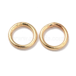 Brass Jump Ring, Soldered Jump Rings, Closed Jump Rings, Round Ring, Real 18K Gold Plated, 6x1mm, Inner Diameter: 4.3mm(KK-G465-03G)