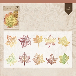 10Pcs 10 Styles Autumn Theme Hollow Leaf Scrapbook Paper Pad, for DIY Album Scrapbook, Greeting Card, Background Paper, Mixed Color, 110x92mm, 1pc/style(PW-WG35333-02)