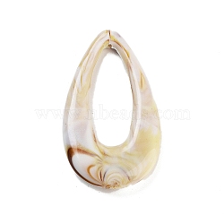 Acrylic Pendants, Teardrop, Pale Goldenrod, 45x25.2x6mm, Hole: 1.4mm(OACR-E040-01B)