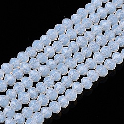 Glass Beads Strands, Imitation Jade, Faceted, Rondelle, Clear, 2.9~3.3x2mm, Hole: 0.8mm, about 148~150pcs/strand, 39.5~40cm(EGLA-A044-J2mm-D06)