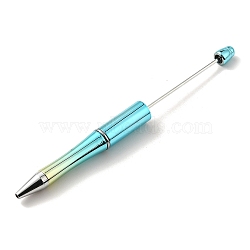 Plastic Beadable Pens, Press Ball Point Pens, for DIY Pen Decoration, Deep Sky Blue, 146x11.5mm(AJEW-L094-01A)