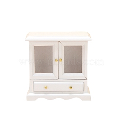 1:12 Miniature Dollhouse European Style Furniture, Miniature Cabinet Model, White, 76x76mm(PW-WG93967-01)
