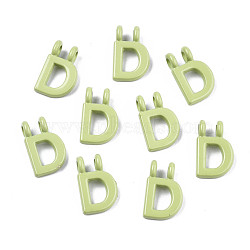 Spray Painted Alloy  2-Loop Link Pendants, Cadmium Free & Lead Free, Letter, Letter.D, 13.5x8.5x1.5mm, Hole: 2mm(X-PALLOY-T075-48D-RS)