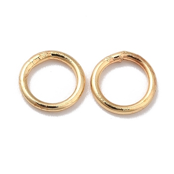 Brass Jump Ring, Soldered Jump Rings, Closed Jump Rings, Round Ring, Real 18K Gold Plated, 6x1mm, Inner Diameter: 4.3mm