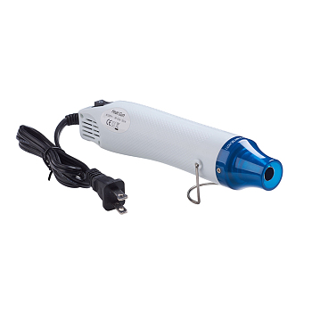 120V Mini Heat Gun, Dual Modes Temperature Adjustable Electric Heat Gun, for DIY Shrink Wrap Drying Paint Embossing, Type A Plug(US Plug), White, 225x43.5x46.5mm