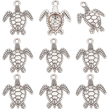 BENECREAT Alloy Pendants, Ocean Theme, Sea Turtle, Antique Bronze, 28.5x24.5x4.5mm, Hole: 2.5mm, 20pcs/box