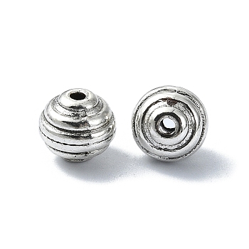 Tibetan Style Alloy Beads, Round, Antique Silver, 8x7.5mm, Hole: 1.5mm, about 373pcs/500g
