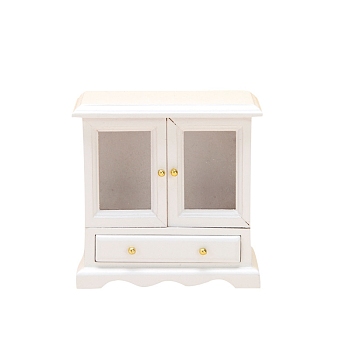 1:12 Miniature Dollhouse European Style Furniture, Miniature Cabinet Model, White, 76x76mm