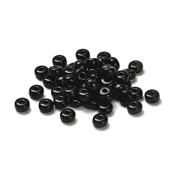 Opaque Acrylic Column Beads, Black, 7x4mm, Hole: 1.8mm