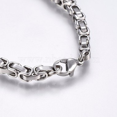 201 Stainless Steel Byzantine Chain Bracelets(BJEW-F331-06P)-3